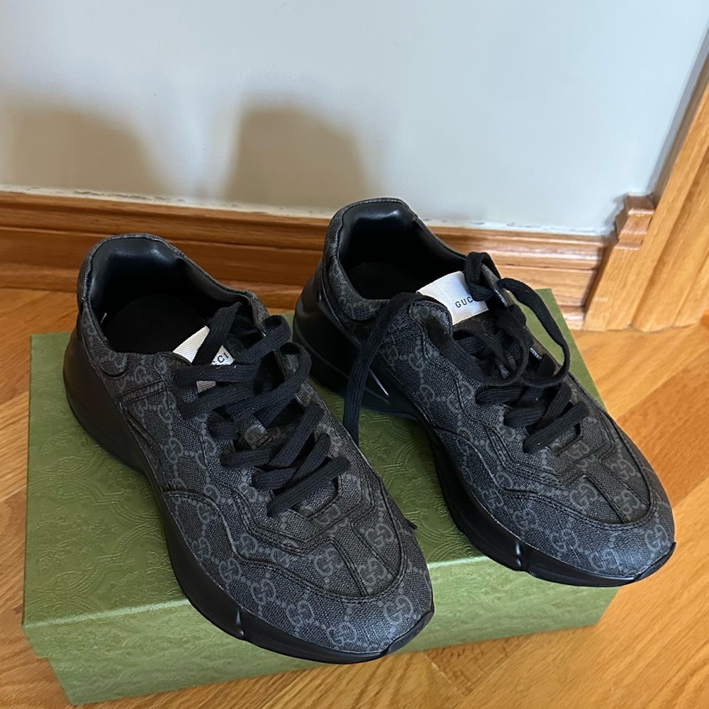 GUCCI Men's GG Rython Canvas Fashion Sneakers